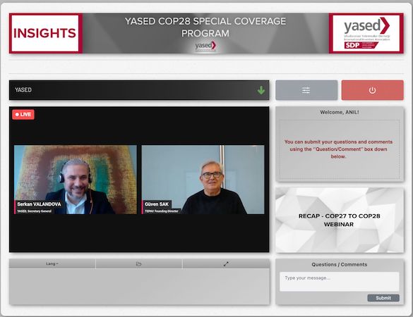 YASED, “ÖZET- COP27’den COP28’e Webinarı” ile COP28 Özel Yayın Programı’nı başlattı