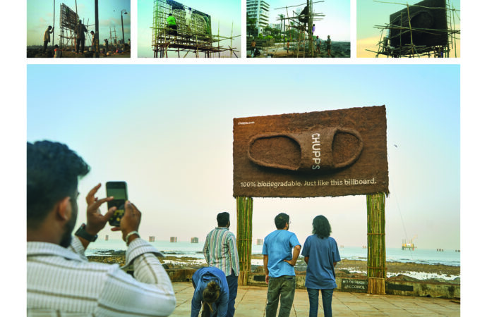 Ekolojik ayakkabı markası Chupps biyobozunur panosuyla amacını sergiliyor