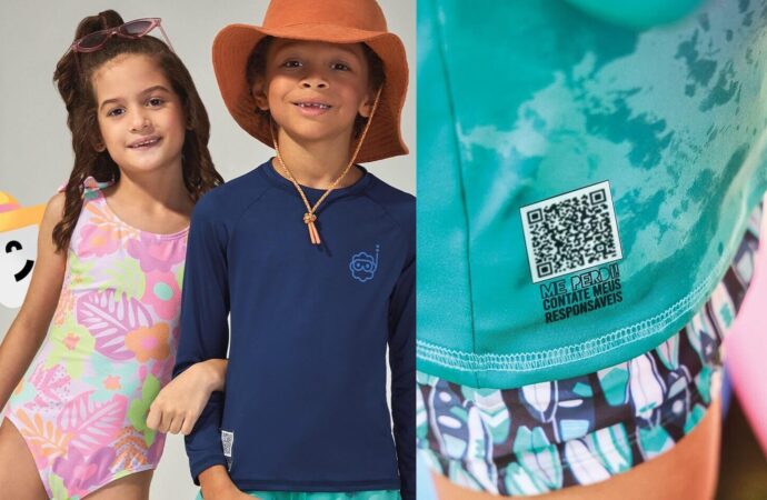 Malwee markasından kaybolan çocuklar için plaj giyimine eklenen QR kodlar