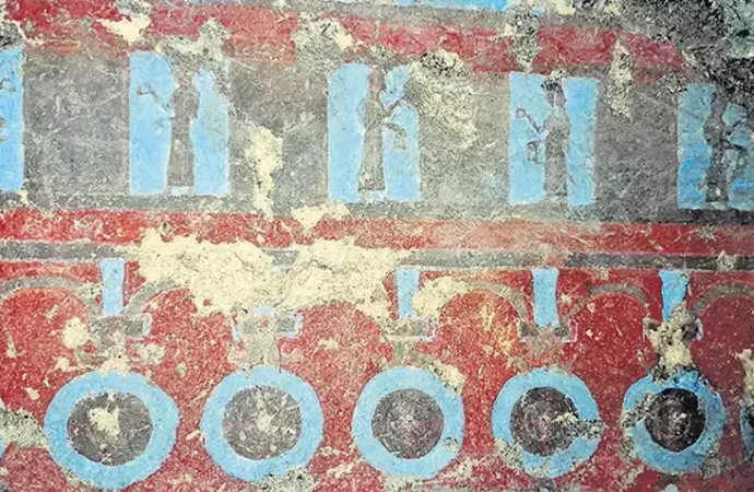 Van’da Urartular dönemine ait 3000 yıllık duvar resimleri